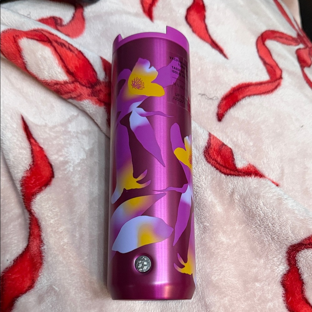 Starbucks Summer Pink Yellow Ombre Orchard Hibiscus Flower Tropical Tumbler 16oz